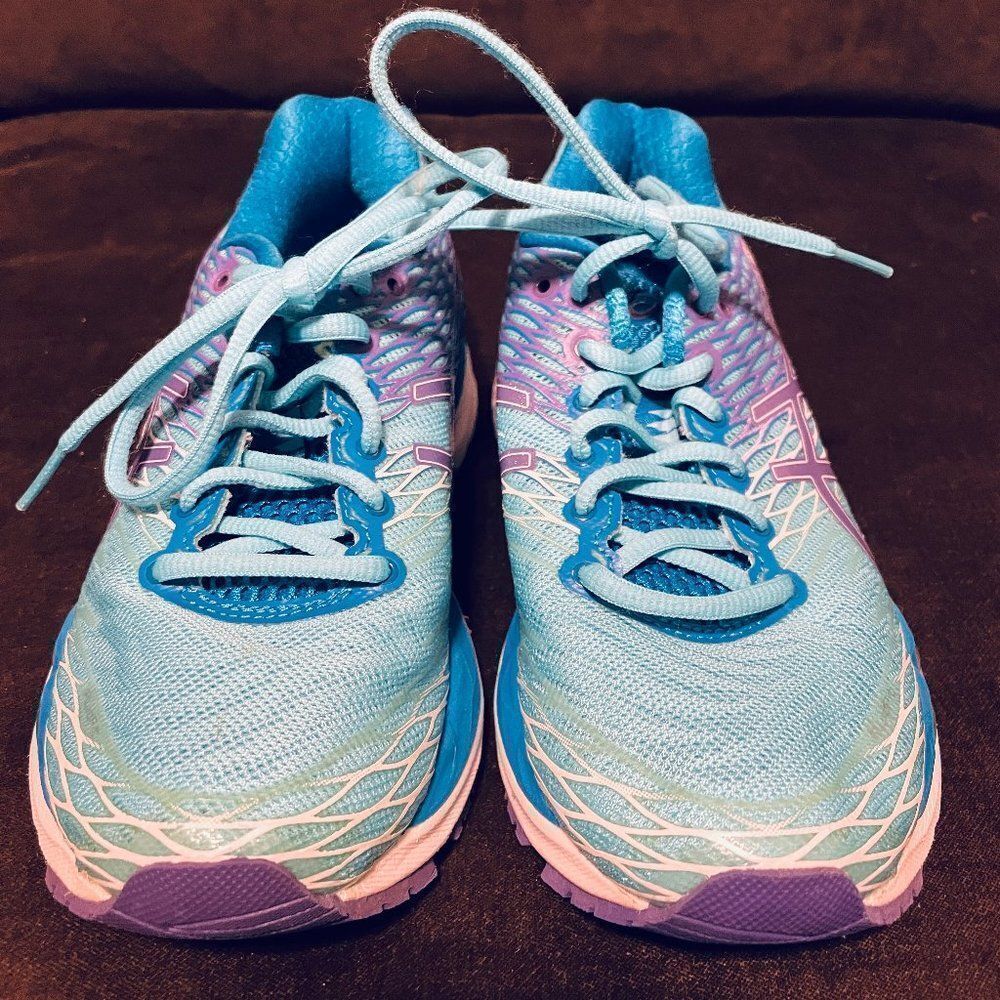 ASICS GEL-Nimbus 18 Methyl Blue Purple White Womens Running Shoes 7 Medium - Picture 7 of 15
